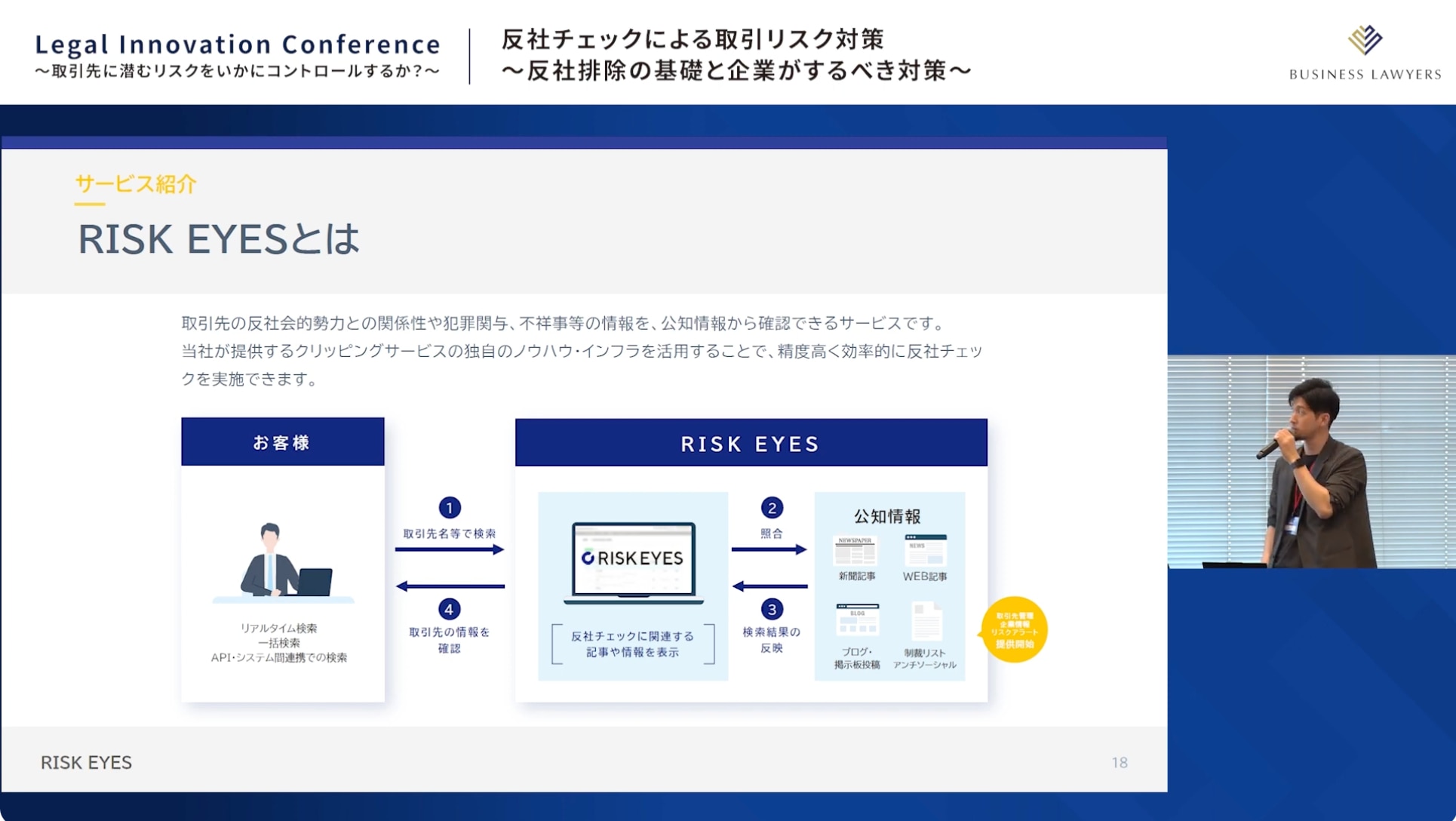 「RISK EYES」を説明する杉山氏