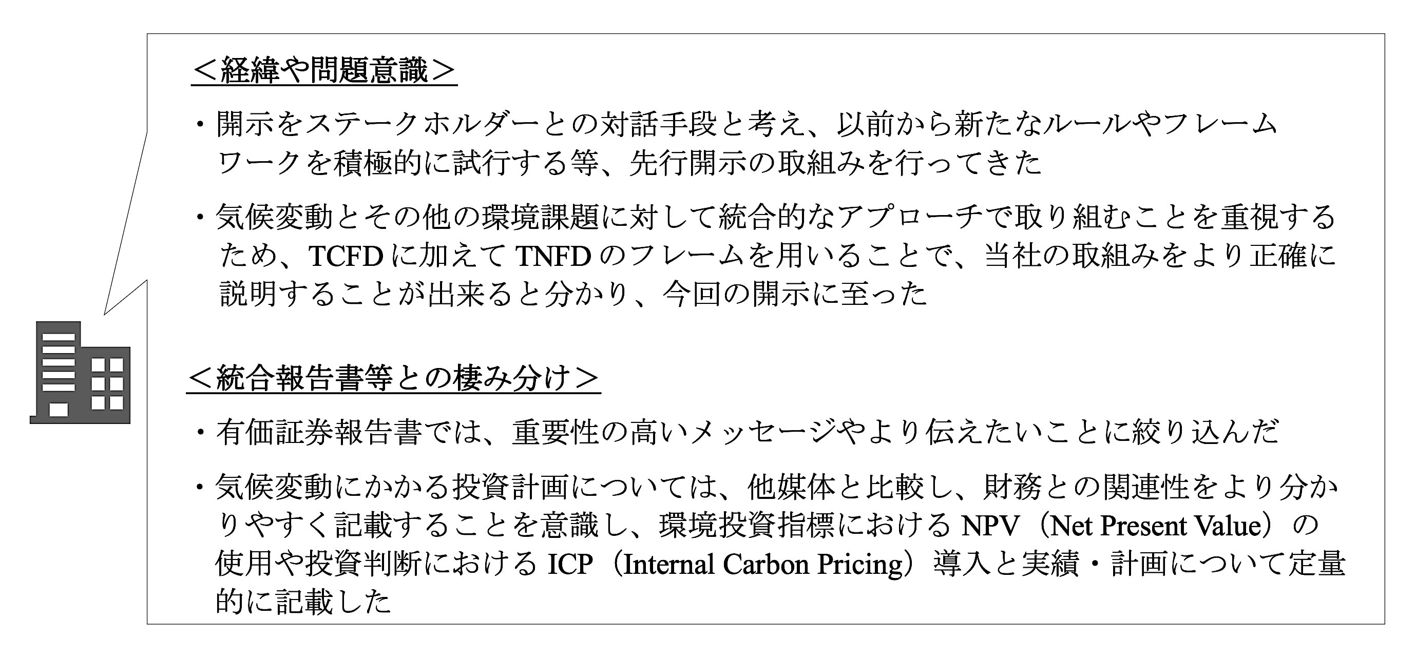 「好事例として採り上げた企業の主な取組み（キリンホールディングス）」