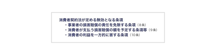 消費者契約法が定める無効となる条項