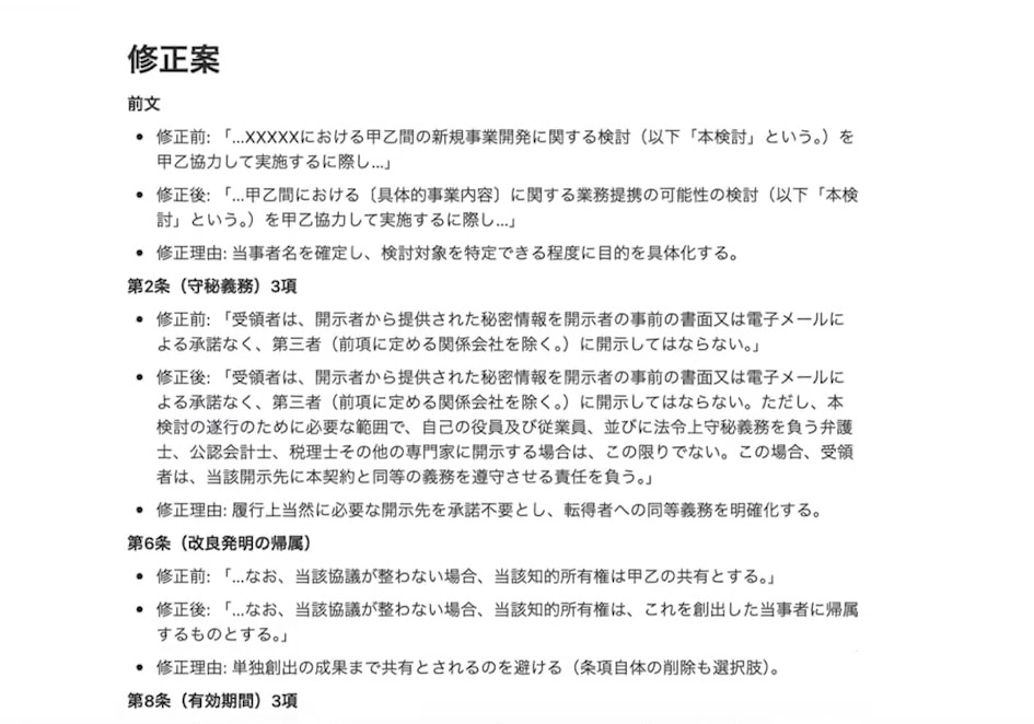 AIが作成した修正案