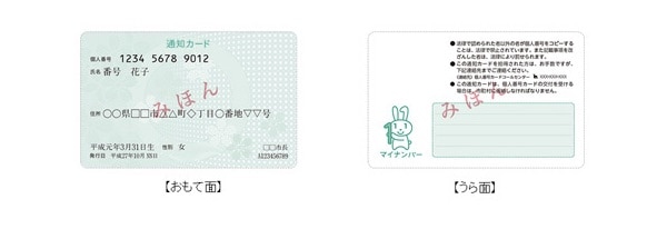 通知カードの様式
