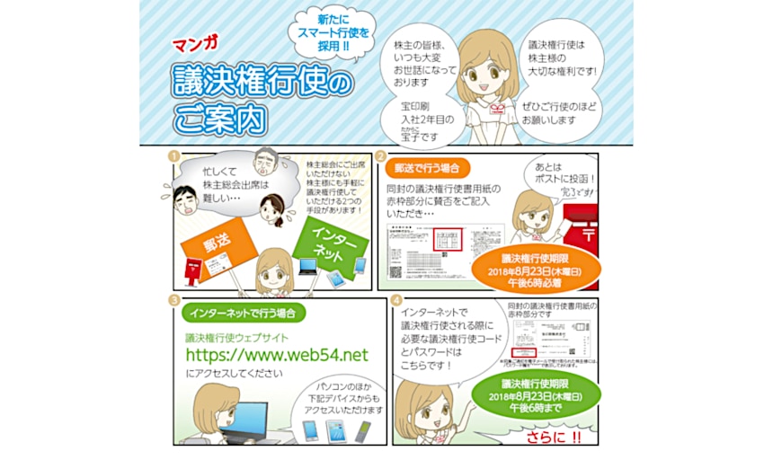 マンガ 「議決権行使のご案内」