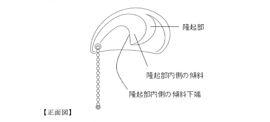 図4：他社製品の隆起部内側の傾斜下端
