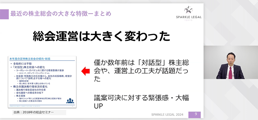 2024年定時総会の概況を解説するスパークル法律事務所 代表弁護士　三谷 革司 弁護士