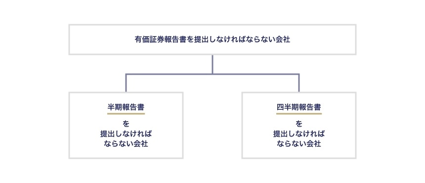 半期報告書と四半期報告書の提出主体