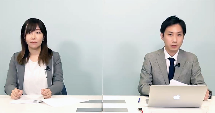 左から、株式会社ポケモン 管理本部 法務・労務部 法務担当ディレクター 米国カリフォルニア州弁護士 宇佐美舞子氏、弁護士ドットコム BUSINESS LAWYERS編集長 松本慎一郎
