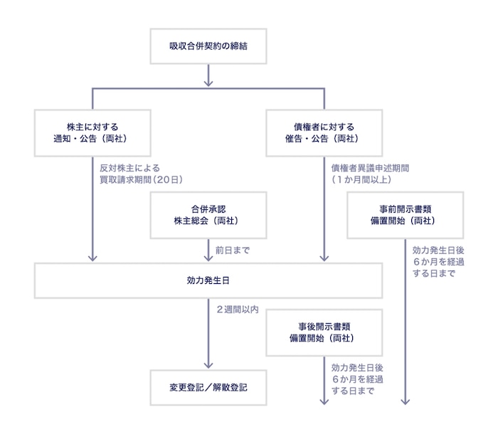 吸収合併に関する手続の概要