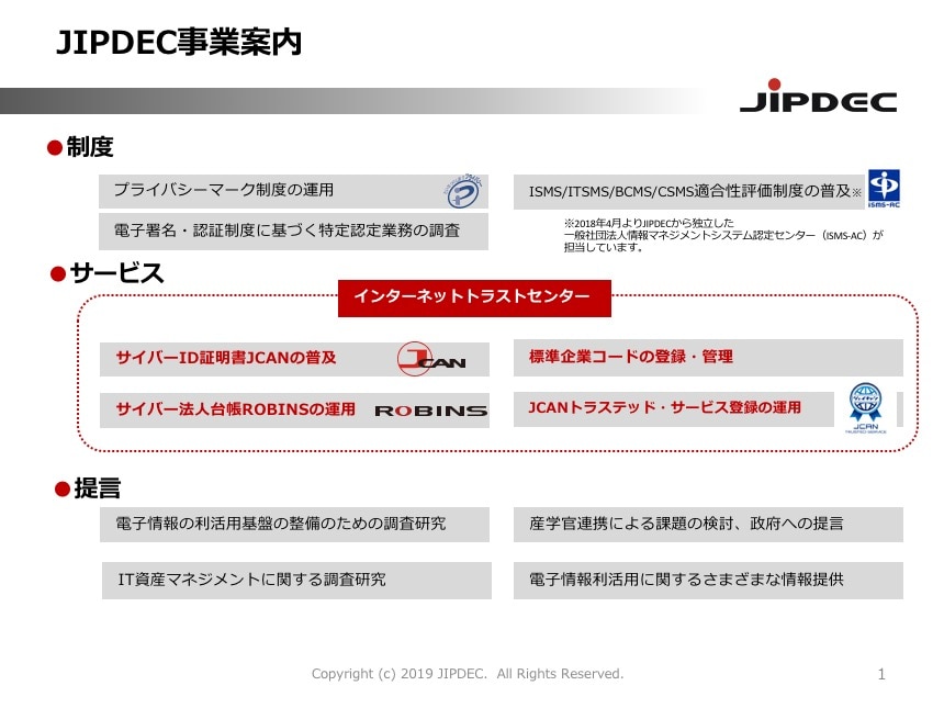 JIPDEC 事業案内